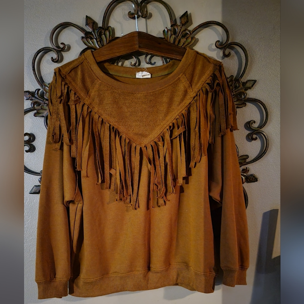 Artistic Works by Lu Fringe Sweatshirt